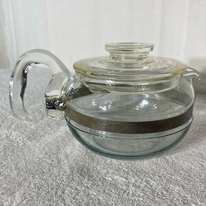 Vintage PYREX Flameware Clear Glass Stovetop Teapot